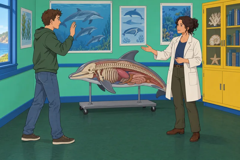 El cuestionario sobre delfines muestra anatomía.