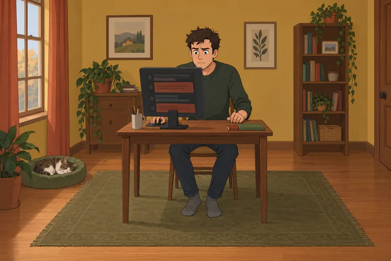 Doomscrolling Scale Test shows a tense monitor watcher.