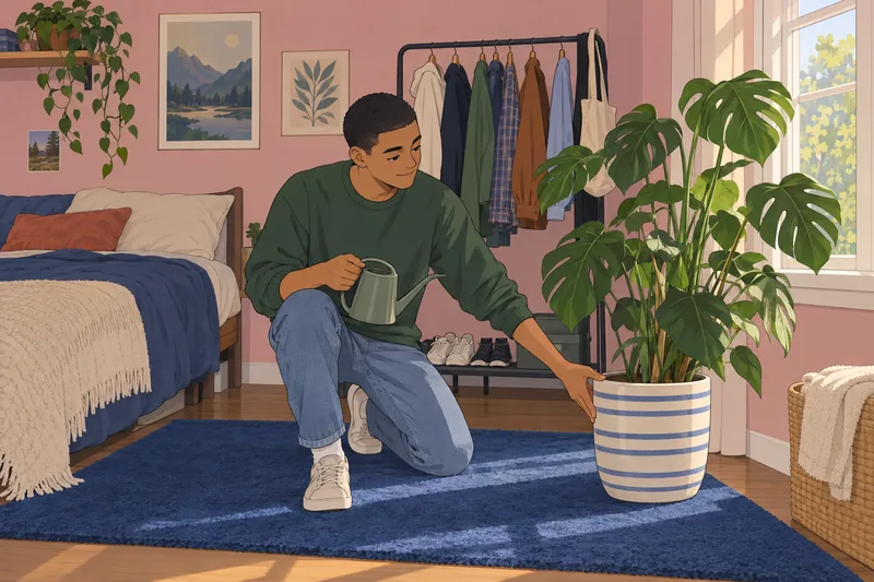 Dorm Room Aesthetic highlights a leafy accent.