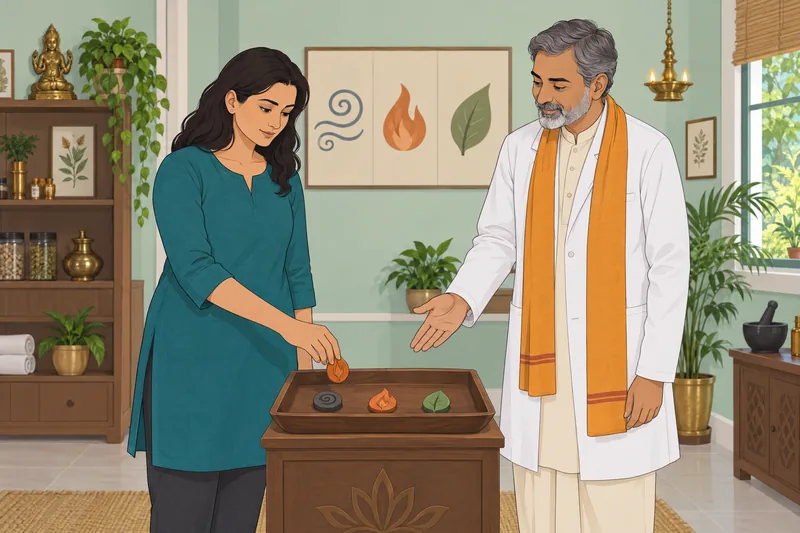 Dosha Quiz shows three tendencies in a clinic.