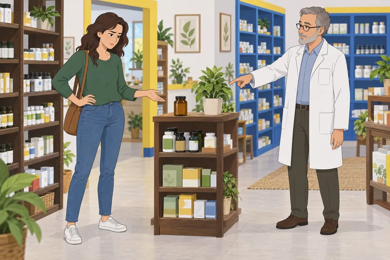 Cuestionario del Dr debate pruebas en una tienda.
