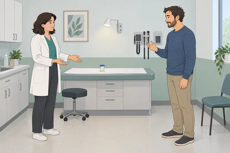 Cuestionario del Dr en una consulta clínica.