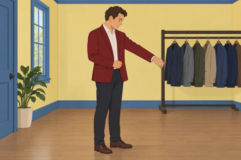 Dr Oz Body clothing fit assessed in shop.
