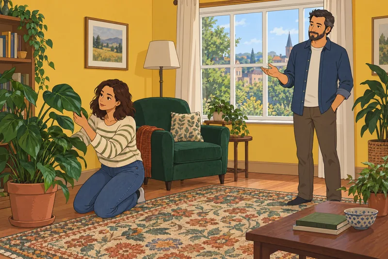 Quiz del novio junto a una planta.