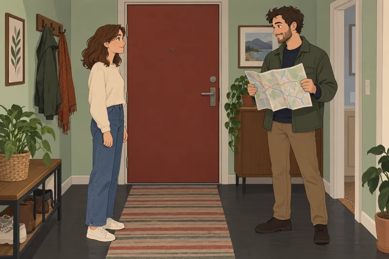 Quiz del novio en un pasillo tranquilo.