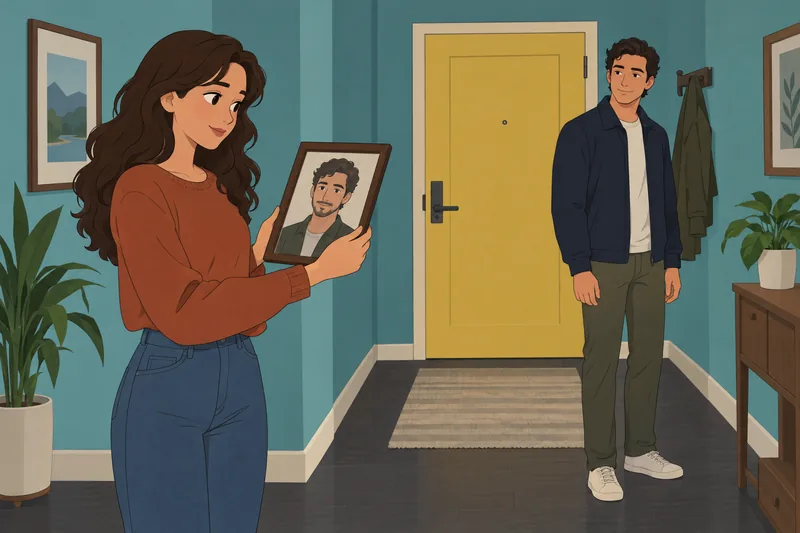 Dream Man Quiz: a woman considers a partner portrait.
