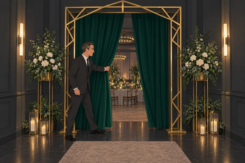 Dream Wedding Quiz: coordinator opens a grand entrance.