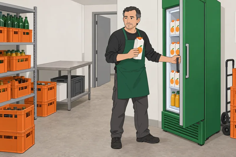 El cuestionario sobre bebidas muestra almacenamiento frío.