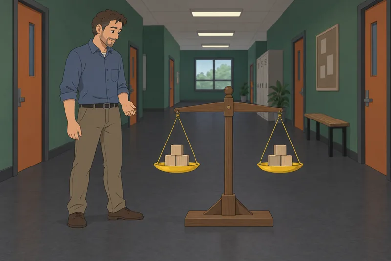 Una balanza ilustra la autoevaluación del efecto.