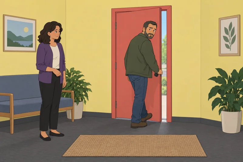La escala de relaciones retrata una puerta serena.