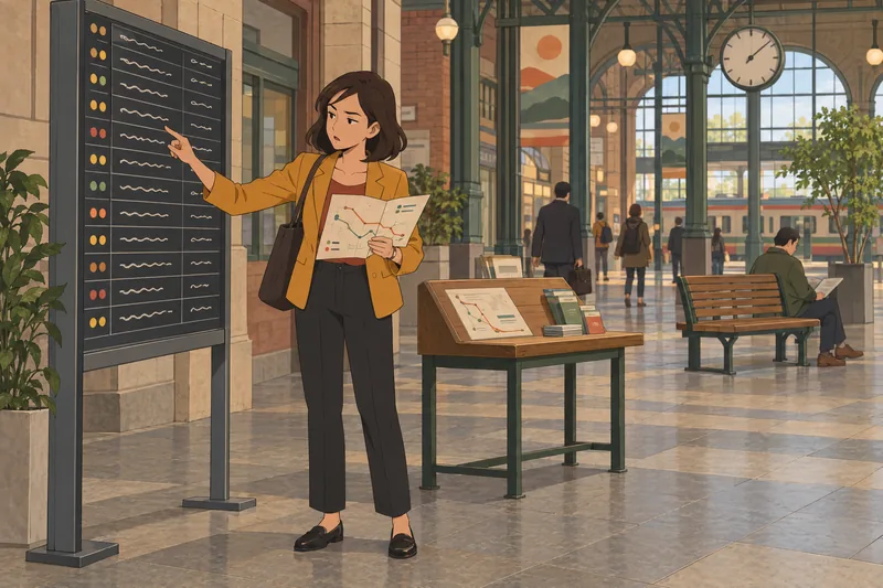 Dyslexia Test: commuter checks a departure board