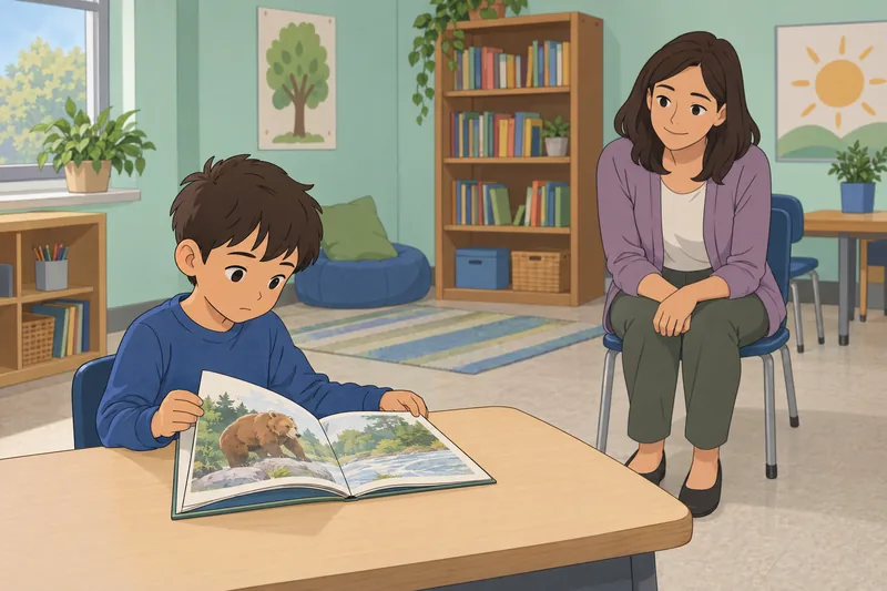 Escena: cuestionario de detección, lectura tranquila.