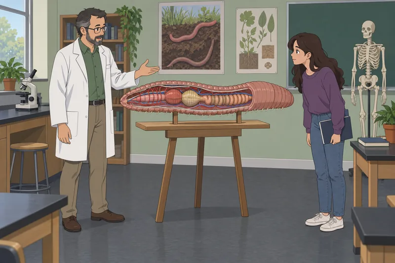 Earthworm Anatomy Quiz shows worm anatomy.
