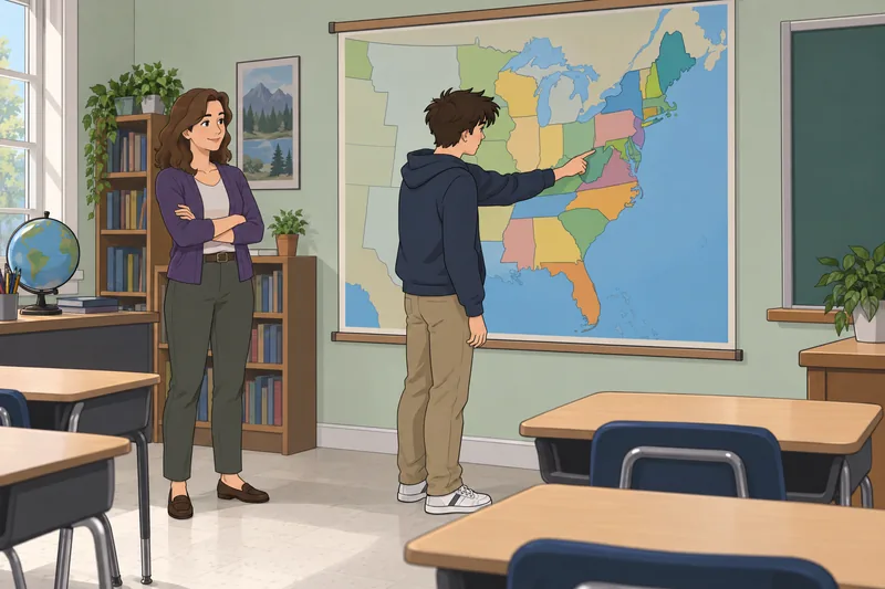 El cuestionario sobre los estados aparece en clase.
