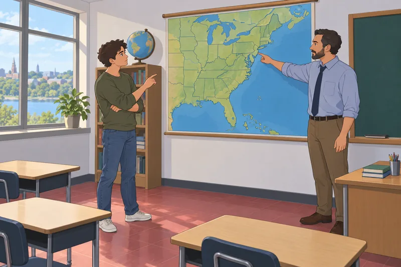 Eastern States Quiz shows coastal borders.