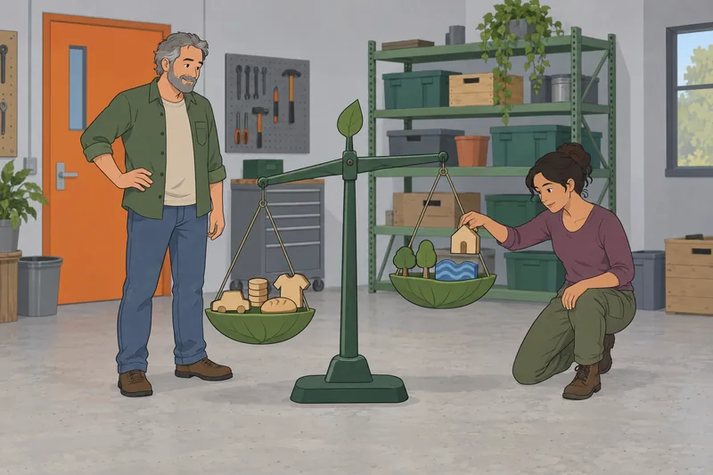 Ecological Footprint Quiz shows a balance scale.