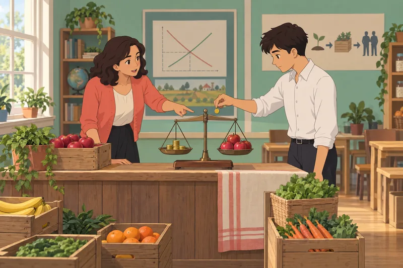 Economics Quiz shows a market lesson.