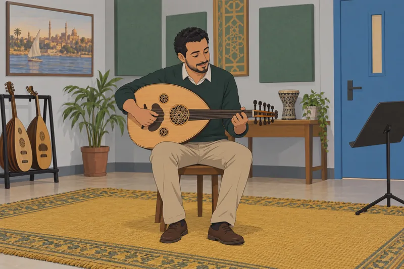 Egypt Quiz shows a musician playing an oud.