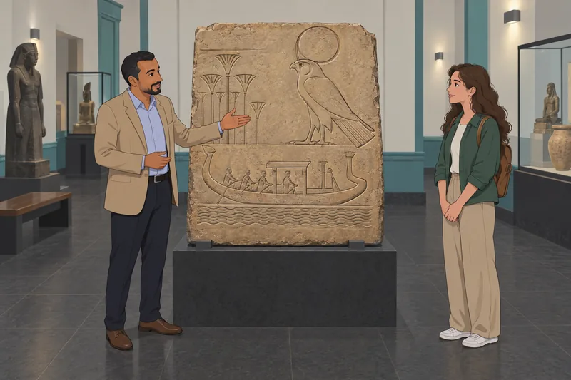 Egypt Quiz shows a guide studying relief.