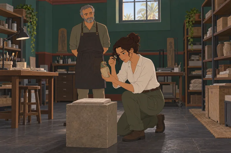 El cuestionario de mitología ocurre en un taller.