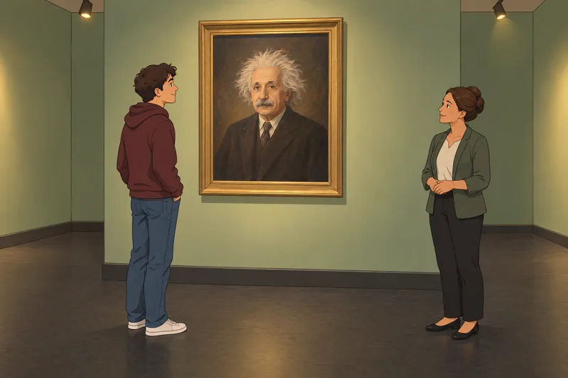 El cuestionario sobre Einstein muestra un retrato.