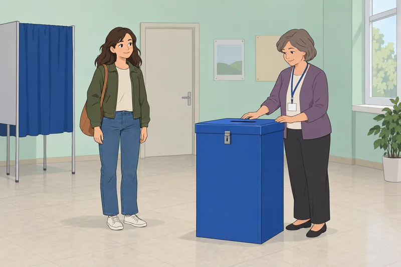 El cuestionario sobre elecciones muestra un voto depositado.