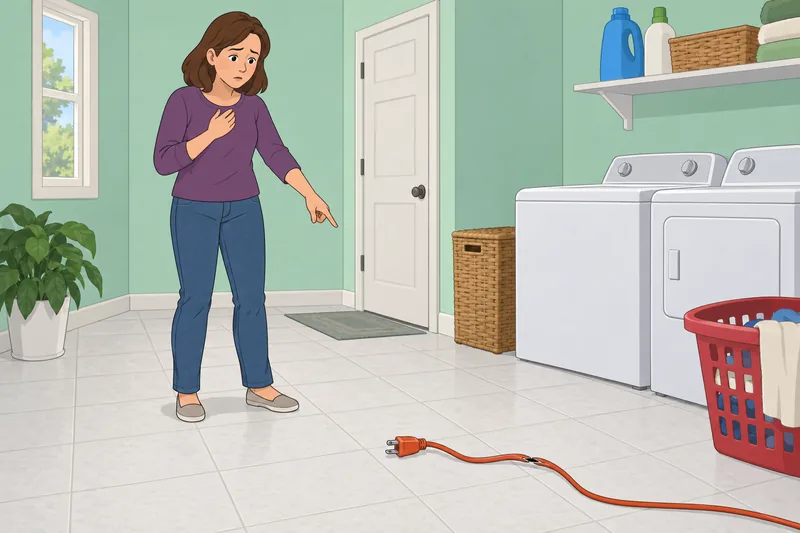 Electrical Safety Quiz: resident avoids a faulty cord.