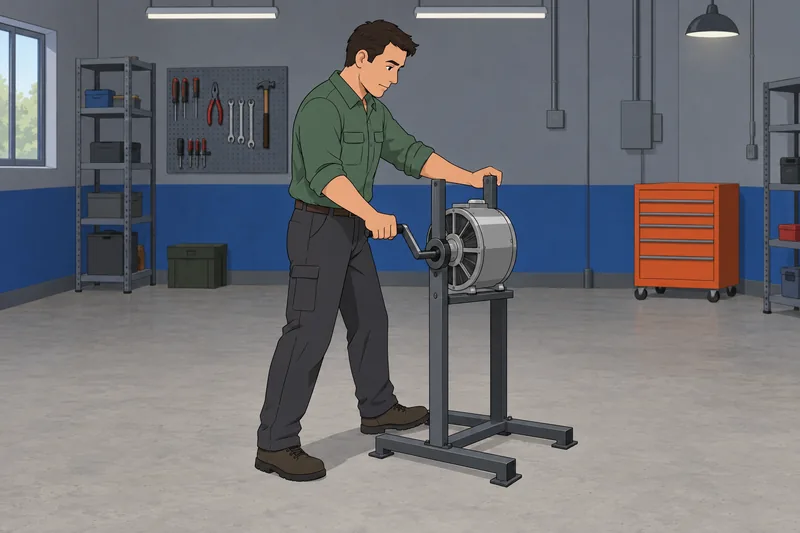 Electromagnetic Induction Quiz: technician turns a generator.