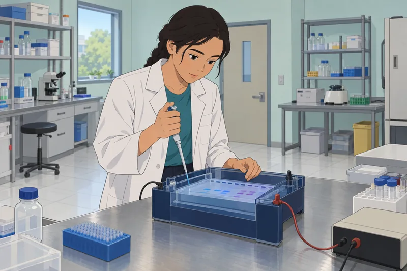 Electrophoresis Quiz shows a student loading a gel.