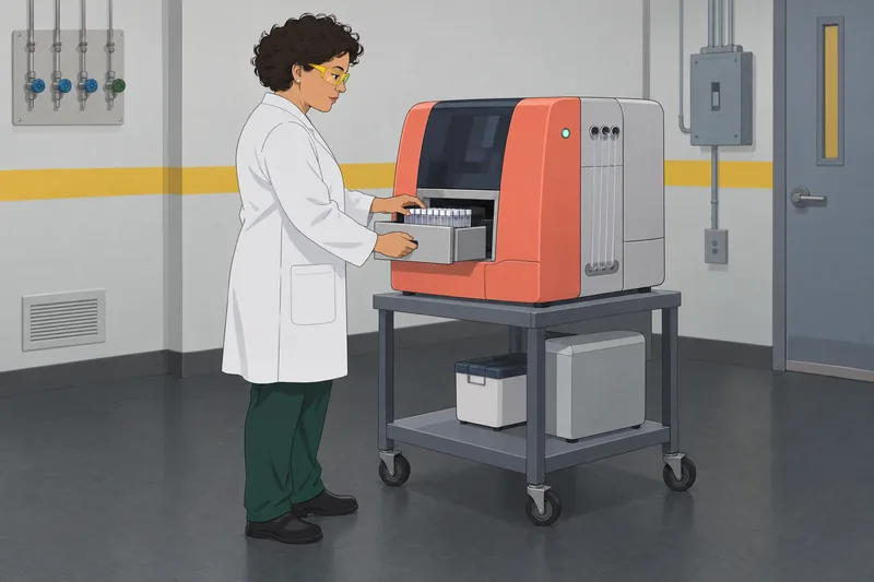 El cuestionario sobre electroforesis muestra un analizador.