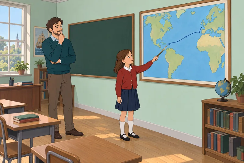 Elementary School Quiz shows a mapped voyage.