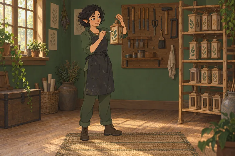 Elf Personality Quiz shows an elf crafting.