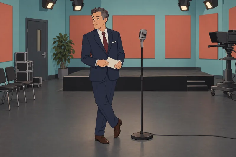 Quiz sobre Ellen junto a un micrófono.