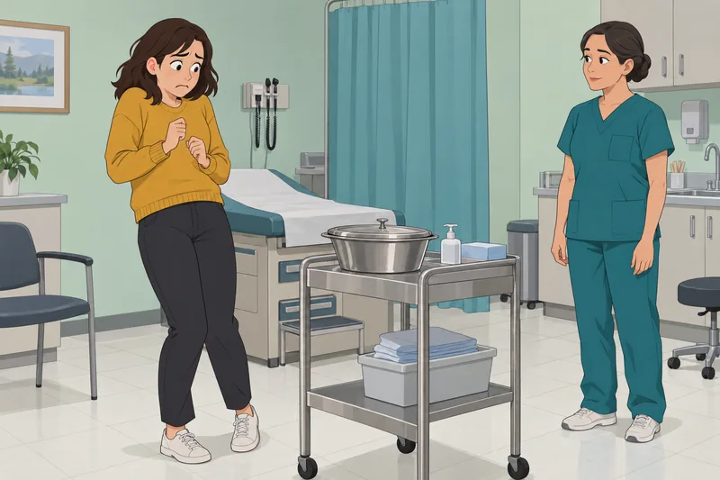 Emetophobia Quiz shows a patient near a basin.