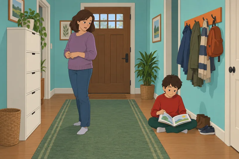 Parental Emotion Regulation in a painted hallway.