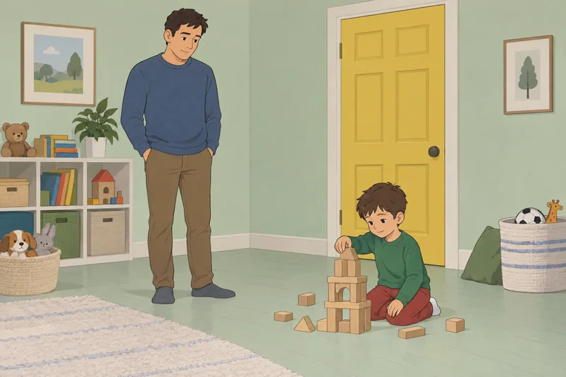 Parental Emotion Regulation near a closed classroom door.