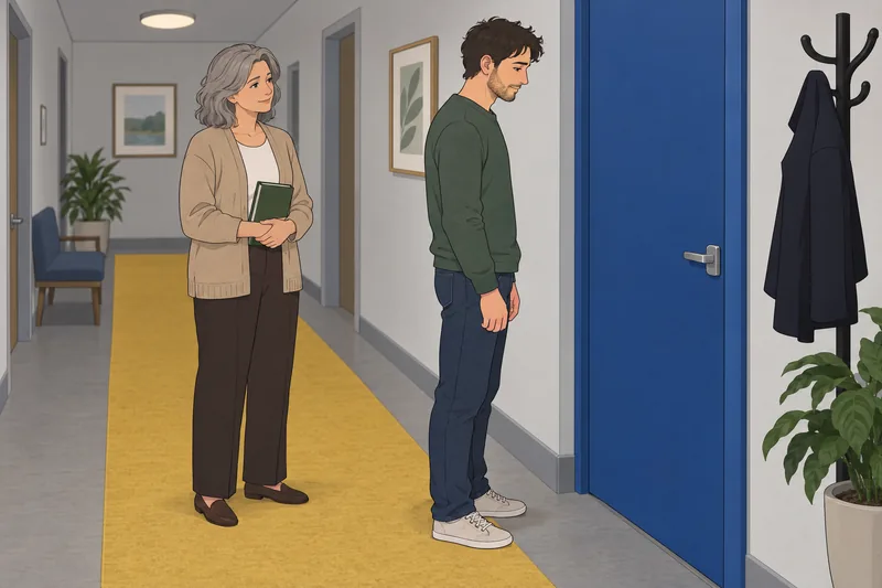 Prueba de conciencia: hombre nota una señal corporal.
