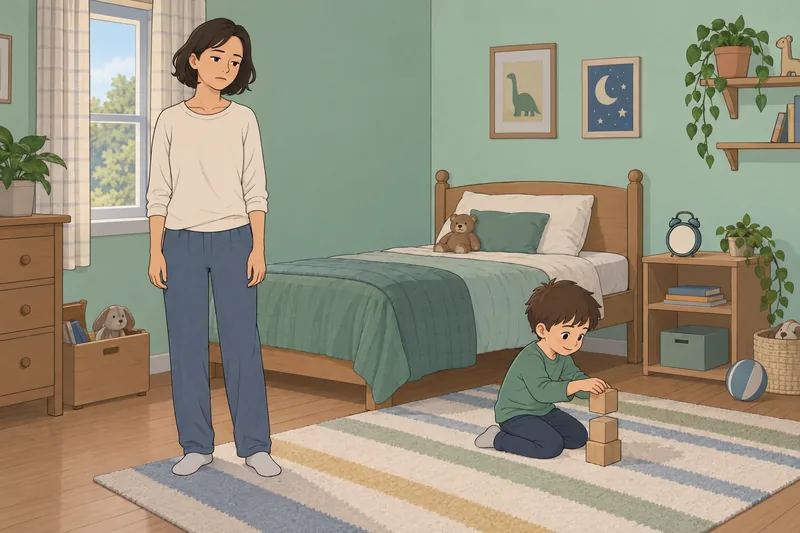 Maternal Emotional Burnout appears in a quiet bedroom.
