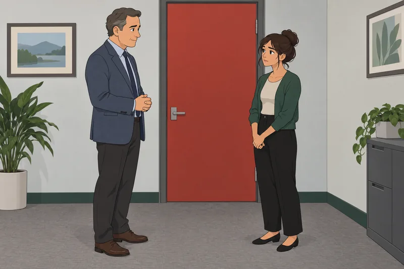 Manager Emotional Intelligence beside a closed door.