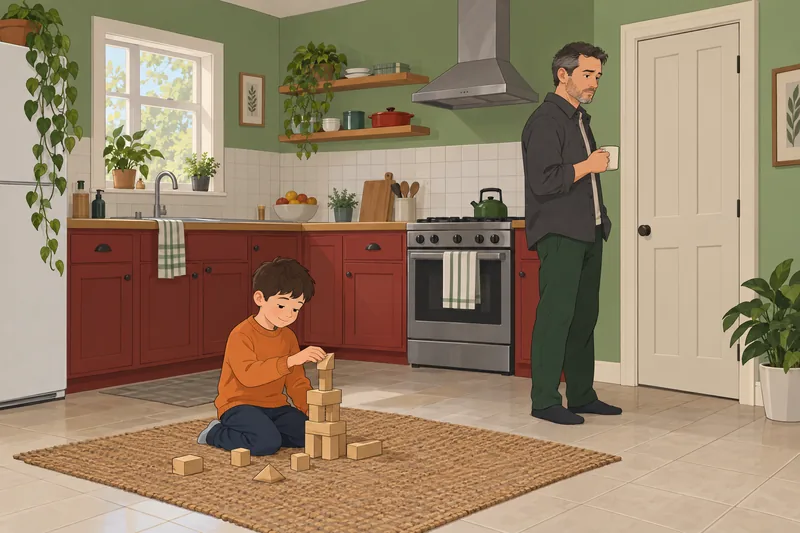Emotionally Immature Parents watch a child stack blocks.