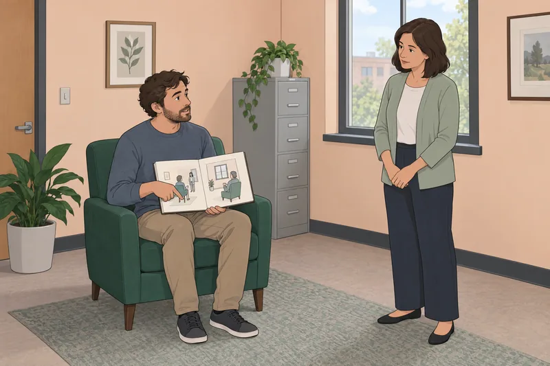 Empathy Components Questionnaire in a clinic room.