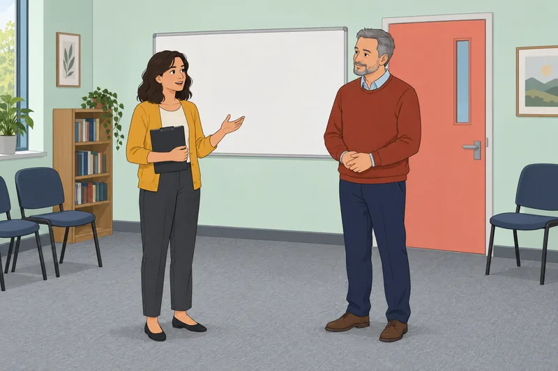 Empirically Derived Test shows a calm classroom exchange.