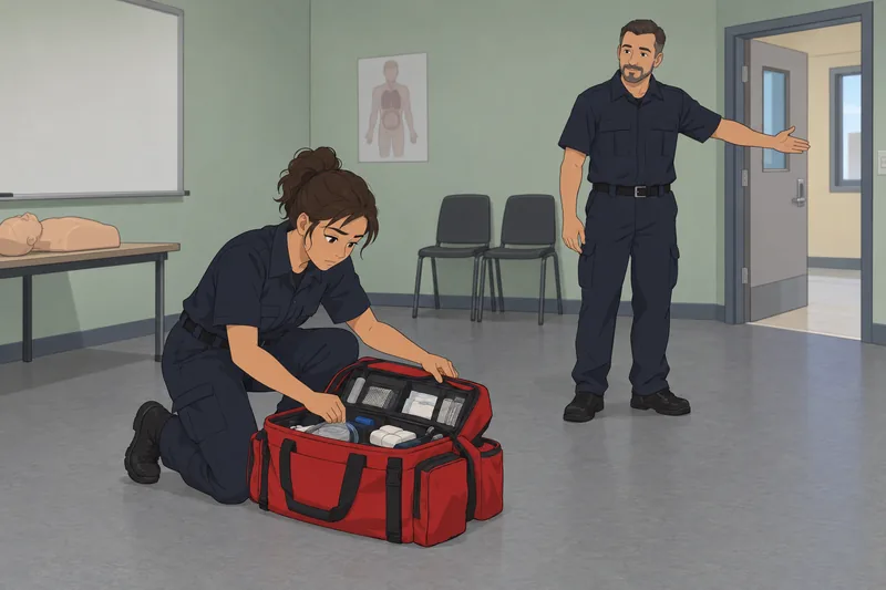 EMT Quiz shows a calm breathing assessment.