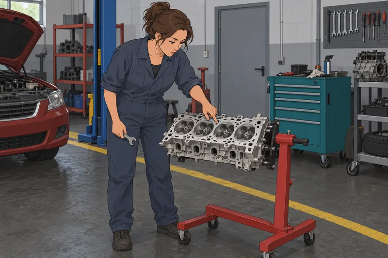 Engine Parts Quiz shows a mechanic at work.