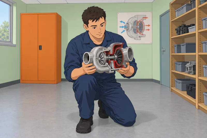 El cuestionario sobre piezas muestra estudio del turbo.