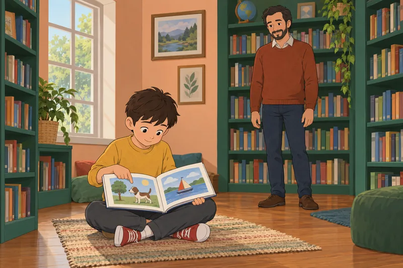 English Quiz for: child studies a picture book.
