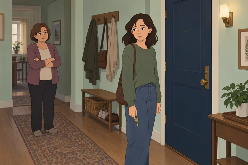 cuestionario sobre familias: hija ante una puerta cerrada.