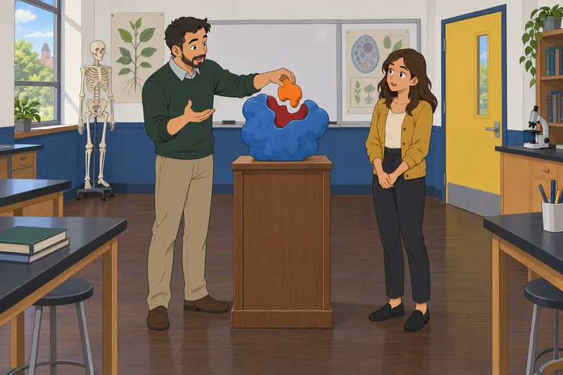 Enzyme Quiz features an instructor with a model.
