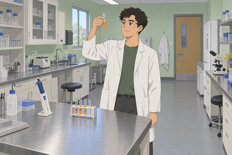 cuestionario sobre enzimas muestra una práctica de laboratorio.
