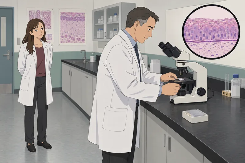 El cuestionario sobre tejido muestra un microscopio.